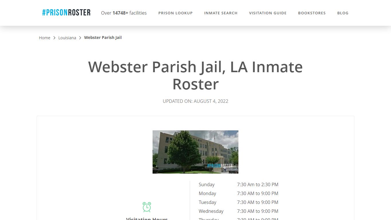 Webster Parish Jail, LA Inmate Roster